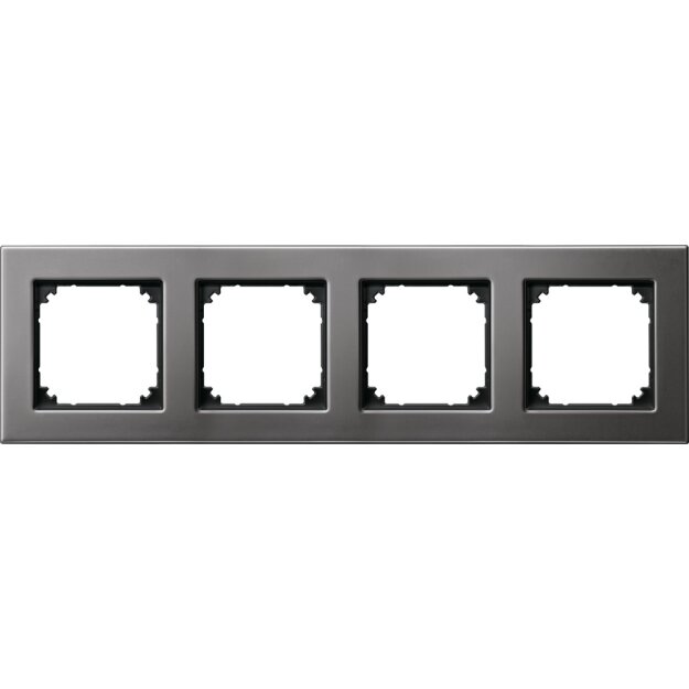 Merten 475414 M-PLAN-Metallrahmen 4-fach Rhodiumgrau