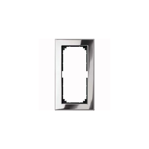 Merten 475839 M-PLAN-Metallrahmen 2-fach ohne Mittelsteg Chrom