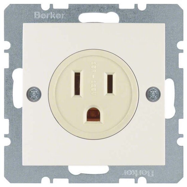 Berker 41668982 Steckdose mit Schutzkontakt USA/CANADA NEMA 5-15 R S.1/B.3/B.7 Weiß glänzend