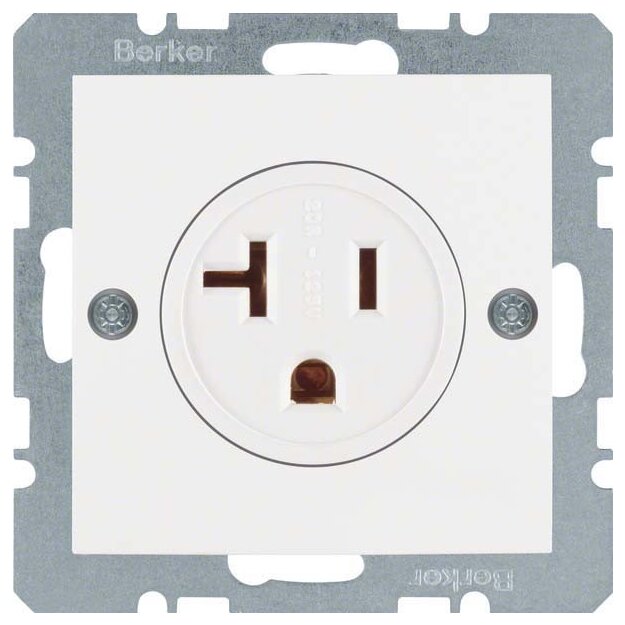 Berker 41681909 Steckdose mit Schutzkontakt USA/CANADA NEMA 5-20 R S.1/B.3/B.7 Polarweiß matt