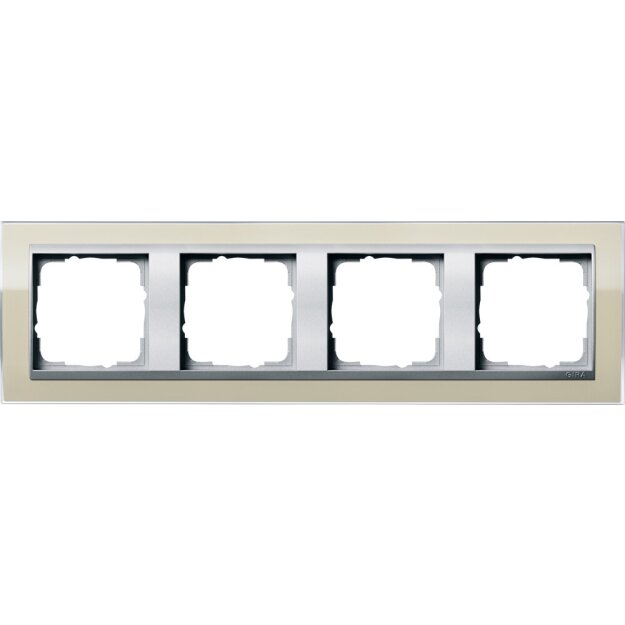 Gira 0214776 Abdeckrahmen 4-fach Zwischenrahmen Farbe Alu Gira Event Klar Sand