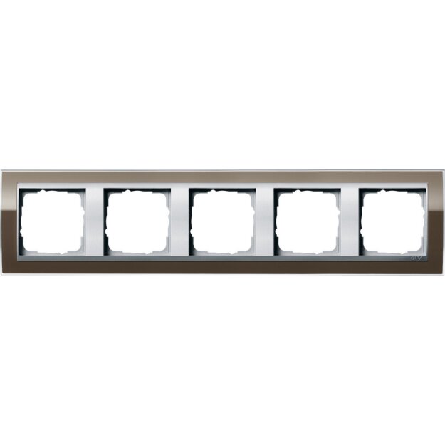 Gira 0215766 Abdeckrahmen 5-fach Zwischenrahmen Farbe Alu Gira Event Klar Braun