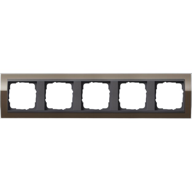 Gira 0215768 Abdeckrahmen 5-fach Zwischenrahmen Anthrazit Gira Event Klar Braun