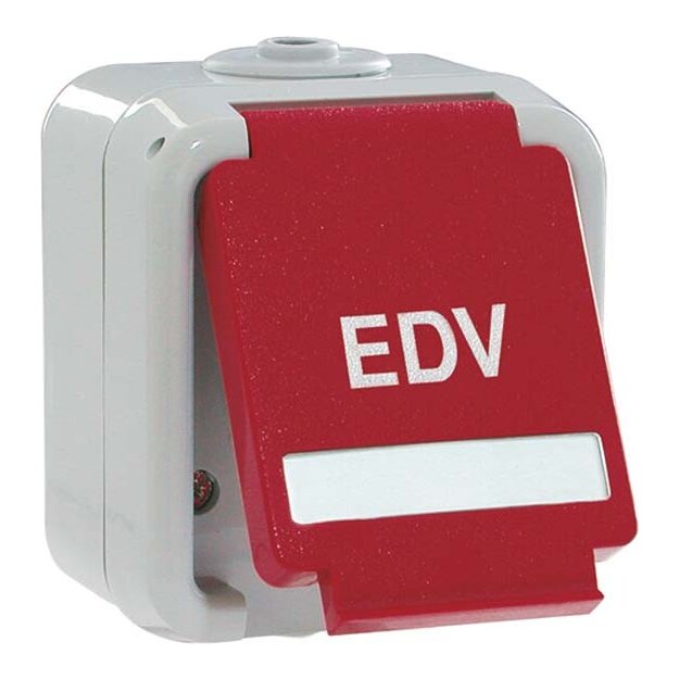 Peha 00813111 Steckdose SCHUKO Rot EDV Beschriftungsfeld