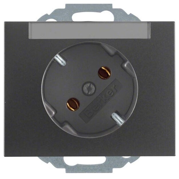 Berker 47287106 Steckdose SCHUKO 45° mit Beschriftungsfeld K.1 Anthrazit matt