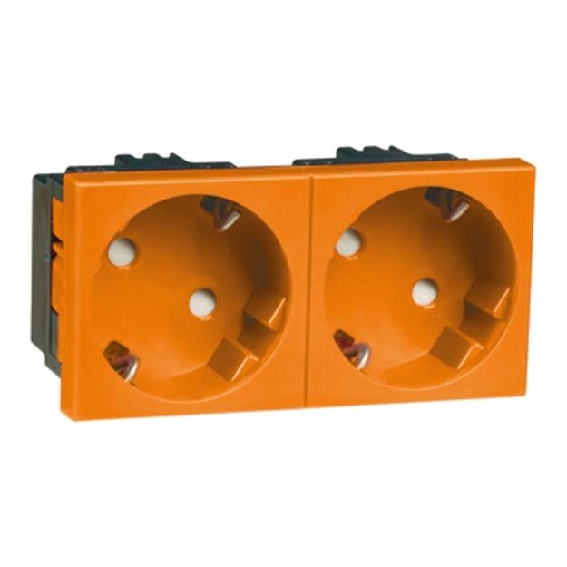 Peha 00517611 Concept 45 Steckdose SCHUKO 2-fach Orange erhöhter Berührungsschutz 33 Grad