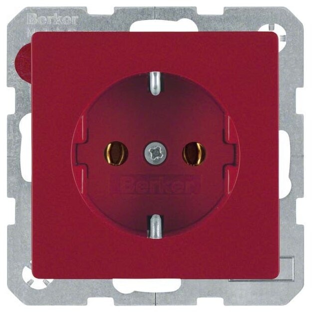 Berker 41436012 Steckdose SCHUKO Q.1/Q.3 Rot samt