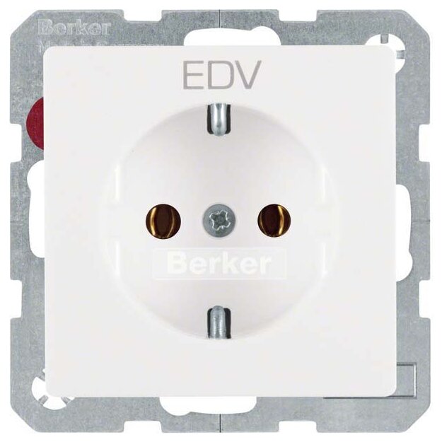 Berker 47436009 Steckdose SCHUKO mit Aufdruck Q.1/Q.3 Polarweiß samt