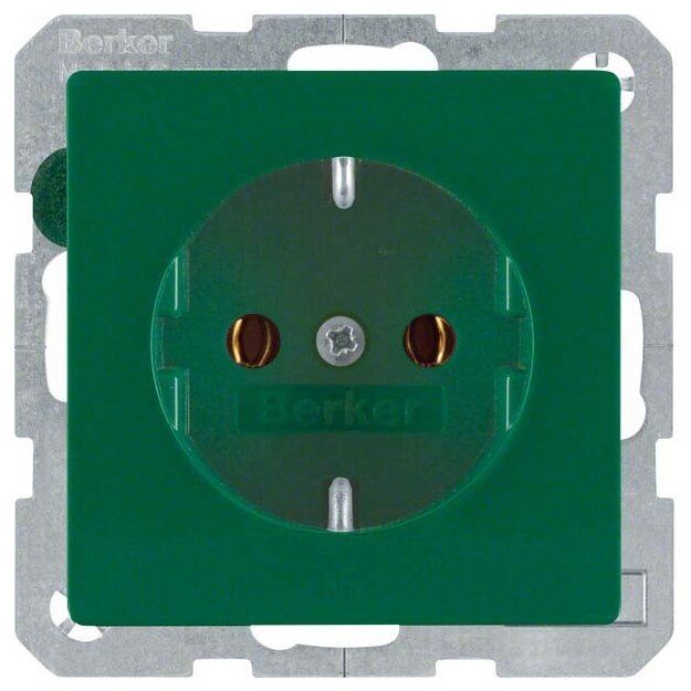 Berker 47436013 Steckdose SCHUKO Q.1/Q.3 Grün samt