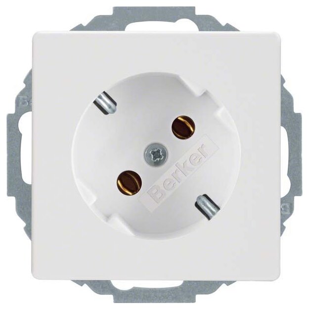 Berker 47276089 Steckdose SCHUKO 45° Q.1/Q.3 Polarweiß samt