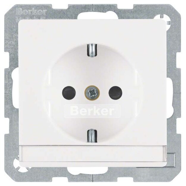 Berker 47496089 Steckdose SCHUKO mit Beschriftungsfeld und erhöhter Berührungsschutz Q.1/Q.3 Polarweiß samt