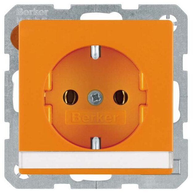 Berker 47506007 Steckdose SCHUKO mit Beschriftungsfeld Q.1/Q.3 Orange samt