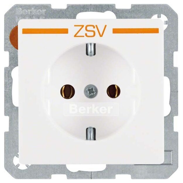 Berker 47436049 Steckdose SCHUKO mit Aufdruck Q.1/Q.3 Polarweiß samt