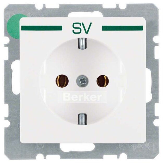 Berker 47436039 Steckdose SCHUKO mit Aufdruck Q.1/Q.3 Polarweiß samt
