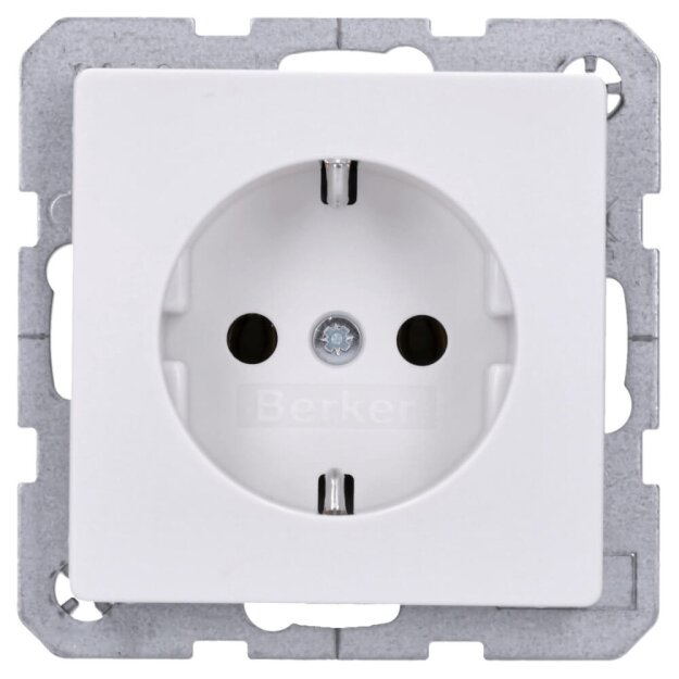 Berker 47436089 Steckdose SCHUKO Q.1/Q.3 Polarweiß samt