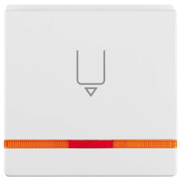 Berker 16406089 Hotelcard-Schaltaufsatz mit Aufdruck und Oranger Linse Q.1/Q.3 Polarweiß samt