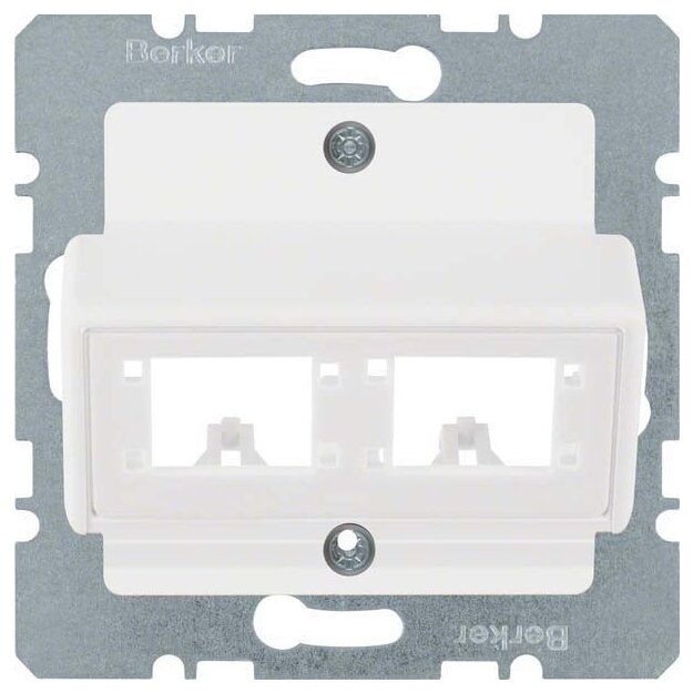 Berker 14721909 Zentralplatte für 1 oder 2 Einzelmodule Reichle&De-Massari Polarweiß matt/samt