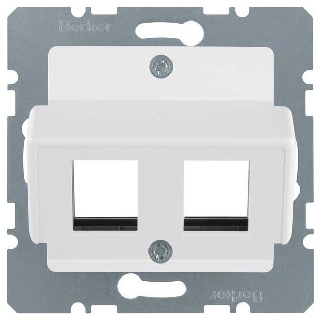 Berker 14641909 Zentralplatte für Krone Modular Jacks Zentralplattensystem Polarweiß matt/samt