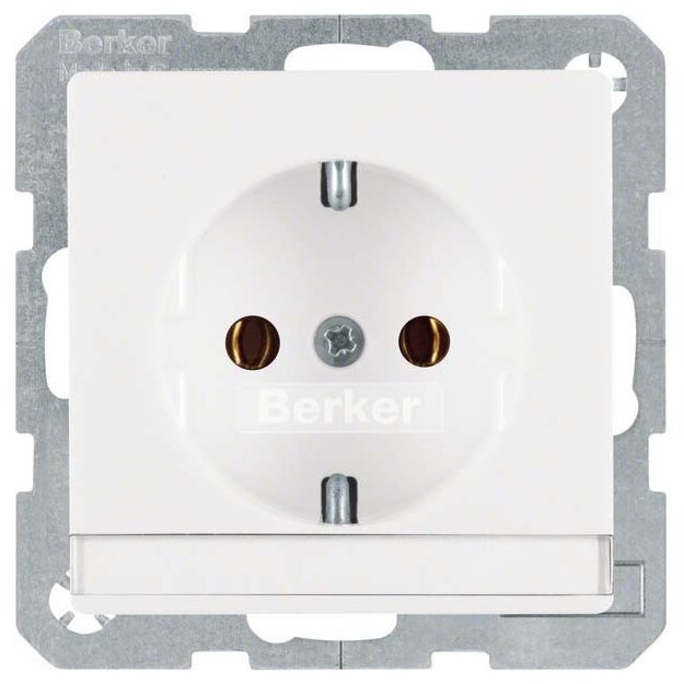 Berker 47506089 Steckdose SCHUKO mit Beschriftungsfeld Q.1/Q.3 Polarweiß samt