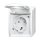 Busch-Jaeger 20 EBW-54 SCHUKO® Steckdose mit erh. Berührungsschutz (Thermoplast) Alpinweiß ocean® (IP 44) Aufputz Steckdose 2CKA002083A0843