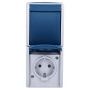 Busch-Jaeger 2601/6/20 EBW-53 Kombination SCHUKO® Steckdose, mit Wippschalter mit erh. Berührungsschutz (Thermoplast) Grau ocean® (IP 44) Aufputz Steckdose 2CKA001684A0330
