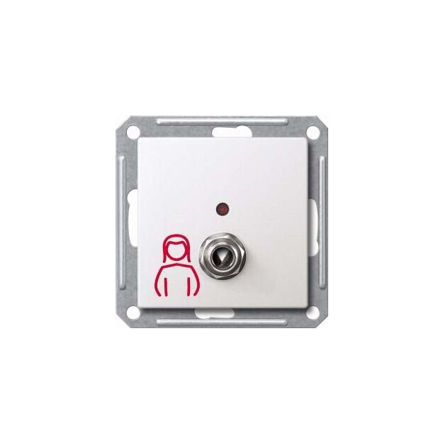 Merten MEG4846-0319 Systemsteckdose für Birntaster comfort ohne Lichtfunktion Polarweiß glänzend System M