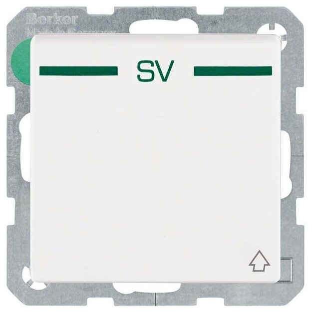 Berker 47516039 Steckdose SCHUKO mit Klappdeckel und Aufdruck SV Grün Q.1/Q.3 Polarweiß samt