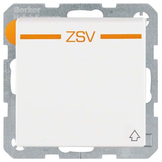 Berker 47516049 Steckdose SCHUKO mit Klappdeckel und Aufdruck ZSV Orange Q.1/Q.3 Polarweiß samt