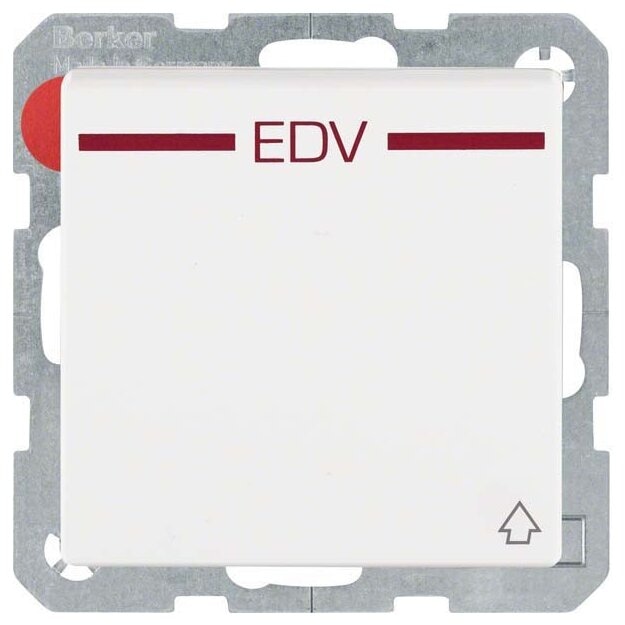 Berker 47516059 Steckdose SCHUKO mit Klappdeckel und Aufdruck EDV Rot Q.1/Q.3 Polarweiß samt