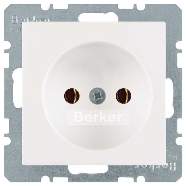 Berker 6161036089 Steckdose ohne Schutzkontakt Q.1/Q.3 Polarweiß Samt