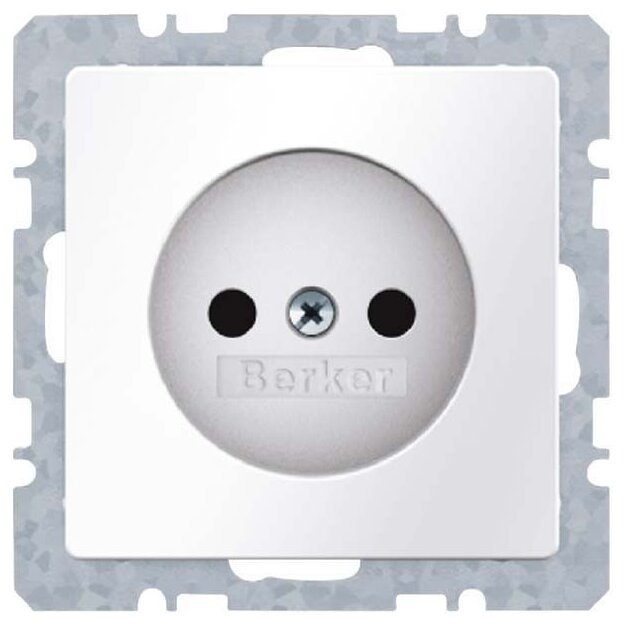 Berker 6167036089 Steckdose ohne Schutzkontakt Q.1/Q.3 Polarweiß Samt
