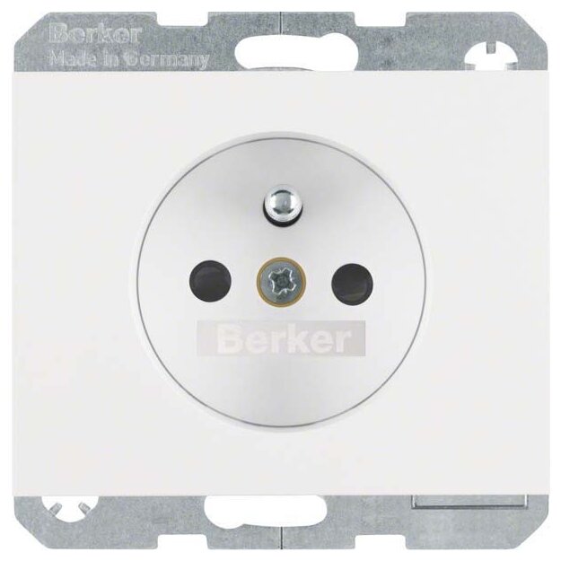 Berker 6768757009 Steckdose mit Schutzkontaktstift und erhöhter Berührungsschutz K.1 Polarweiß glänzend