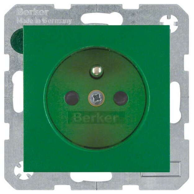Berker 6768760063 Steckdose mit Schutzkontaktstift und erhöhter Berührungsschutz S.1/B.3/B.7 Grün matt