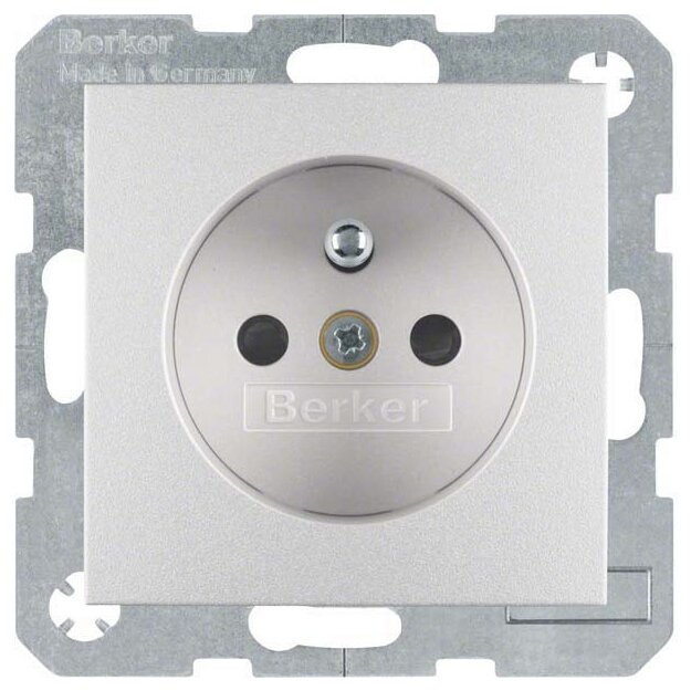 Berker 6768761404 Steckdose mit Schutzkontaktstift mit erhöhter Berührungsschutz S.1/B.3/B.7 Alu matt