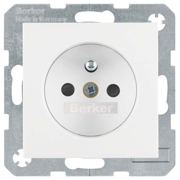 Berker 6768761909 Steckdose mit Schutzkontaktstift und erhöhter Berührungsschutz S.1/B.3/B.7 Polarweiß matt