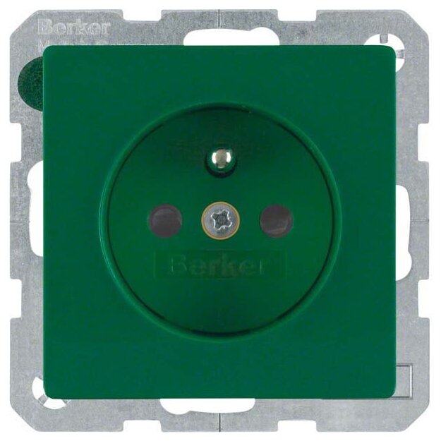 Berker 6768766013 Steckdose mit Schutzkontaktstift mit erhöhtem Berührungsschutz Q.1/Q.3 Grün samt