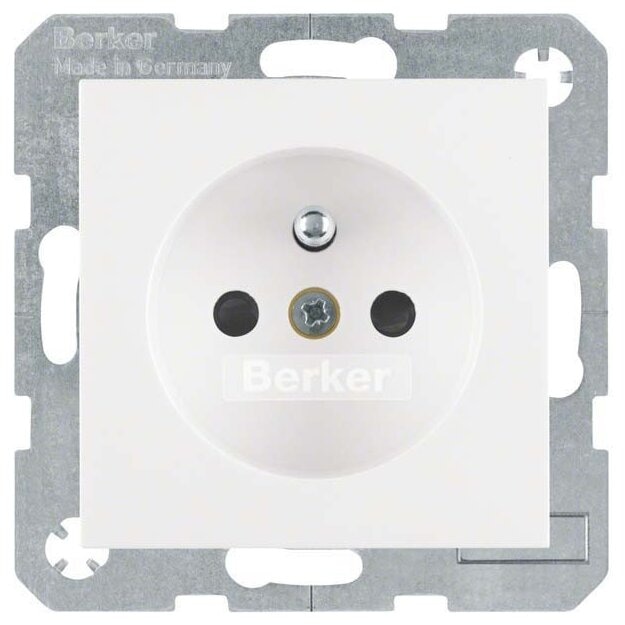 Berker 6768768989 Steckdose mit Schutzkontaktstift S.1/B.3/B.7 Polarweiß glänzend