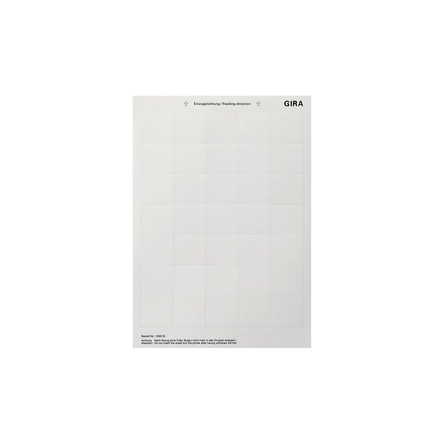 Gira 108900 Beschriftungsbögen 38 x 36 mm Zubehör