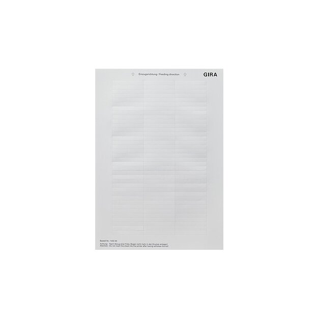 Gira 145500 Beschriftungsbögen 51,2 x 7 mm Zubehör