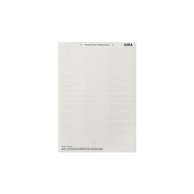 Gira 145700 Beschriftungsbögen 62,8 x 6,8 mm Zubehör