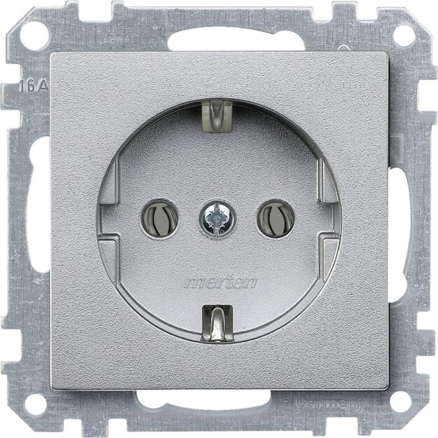 Merten MEG2301-0460 SCHUKO-Steckdose Steckklemmen Aluminium System M