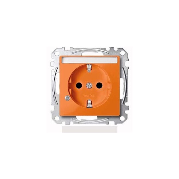 Merten MEG2303-0302 SCHUKO-Steckdose Sonderstromkreis Kontrolllicht Schriftfeld Berührungsschutz Steckklemmen ZSV Orange System M