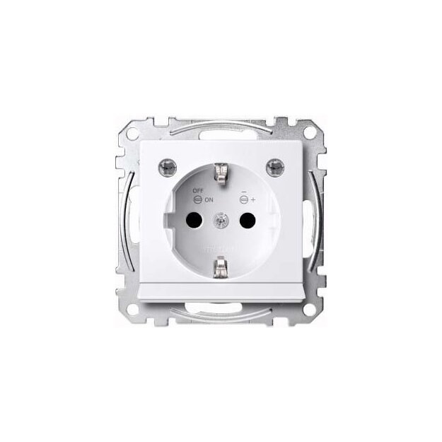 Merten MEG2304-0325 SCHUKO-Steckdose mit Lichtauslass LED-Beleuchtungs-Modul Berührungsschutz Steckklemmen Aktivweiß glänzend System M