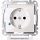Merten MEG2305-0319 SCHUKO-Steckdose mit Überspannungschutz und Schriftfeld Berührungsschutz Steckklemmen Polarweiß glänzend System M