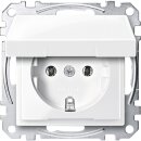 Merten MEG2311-0319 SCHUKO-Steckdose mit Klappdeckel Steckklemmen Polarweiß glänzend System M