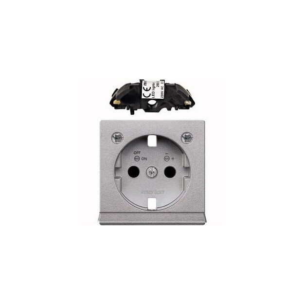 Merten MEG2334-0460 Erweiterungsset LED Beleuchtung für SCHUKO-Steckdosen Aluminium System M