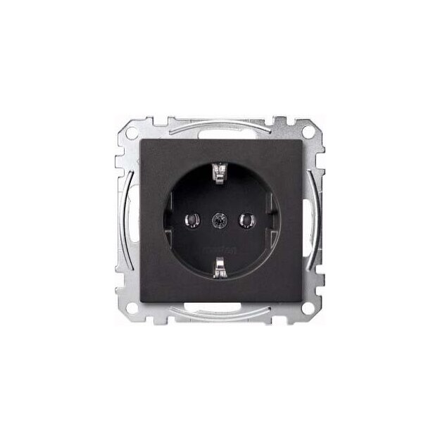 Merten MEG2401-0414 SCHUKO-Steckdose Schraub-Liftklemmen Anthrazit System M