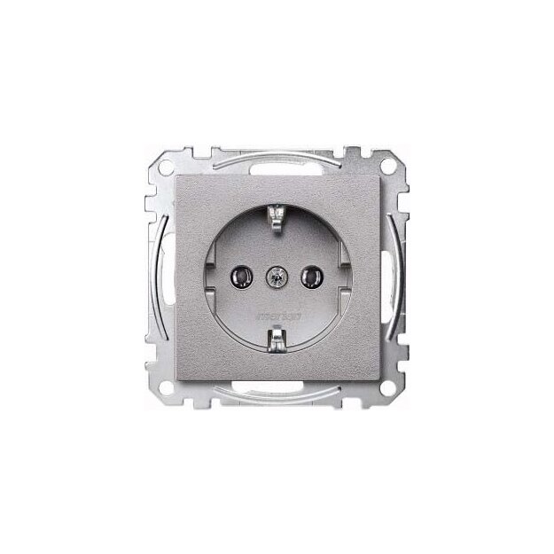 Merten MEG2401-0460 SCHUKO-Steckdose Schraub-Liftklemmen Aluminium System M