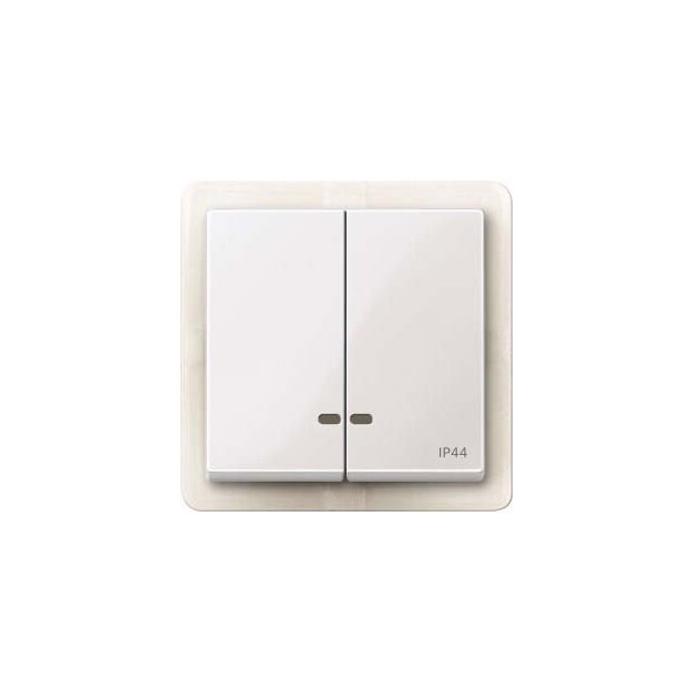 Merten MEG3424-0319 Doppelwippe mit Kontrollfenster IP44 Polarweiß glänzend System M