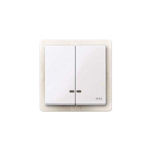 Merten MEG3424-0325 Doppelwippe mit Kontrollfenster IP44 Aktivweiß glänzend System M